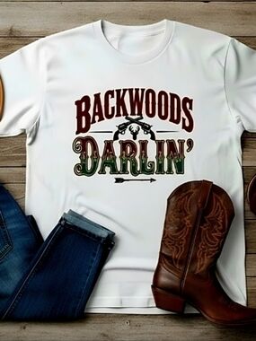 Backwoods Darlin’ Country Girl Tee | Hunting Graphic Shirt | Western Outdoors